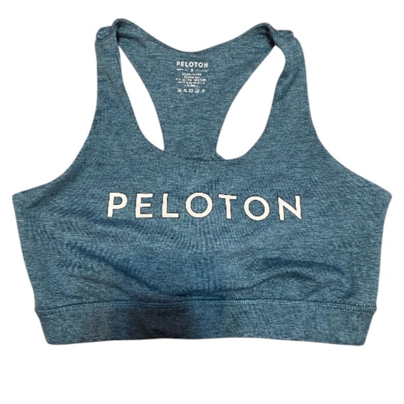 Peloton Heathered Blue Racerback Sports Bra - Picture 1 of 5